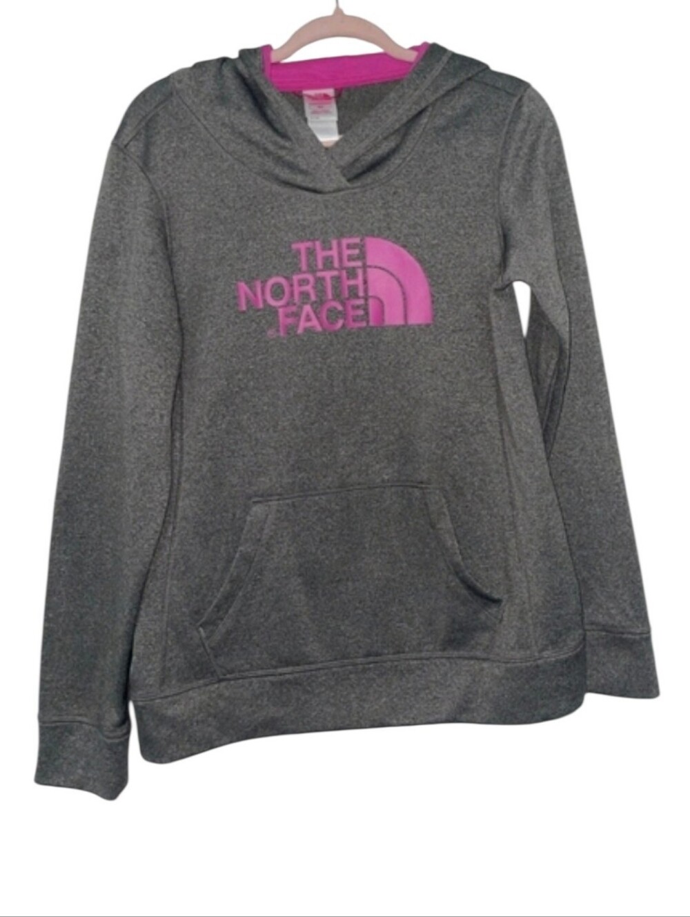 The North Face Womens Size Medium Gray And Pink Hoodie